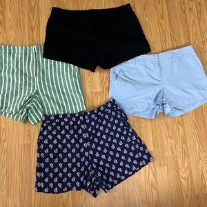 J. Crew Women's Shorts in Black, Green Stripe, Powder Blue, and Navy Print